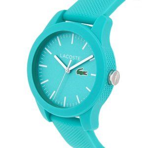 Lacoste 12.12 Teal Light Blue Silicone Rubber Strap Sports Watch - 38mm 2000958